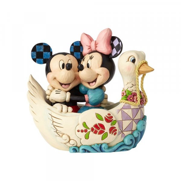 Lovebirds (Mickey & Minnie Mouse in Swan Boat) - Disney Traditions from thetraditionalgiftshop.com