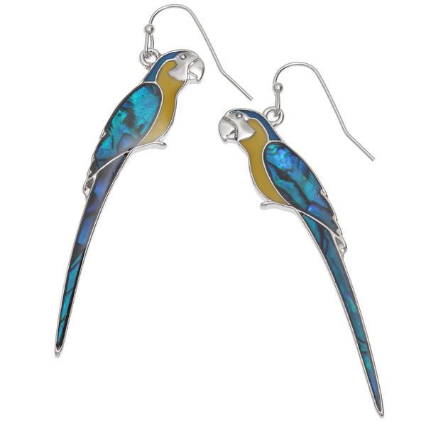 Macaw Paua Shell Hook Earrings - Tide Jewellery from thetraditionalgiftshop.com