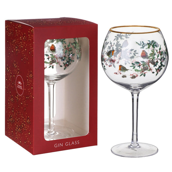Macneil Robin & Holly Gin Glass - Leonardo Collection from thetraditionalgiftshop.com