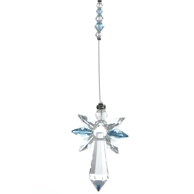 March Birthstone Crystal Guardian Angel - Aquamarine (Large)
