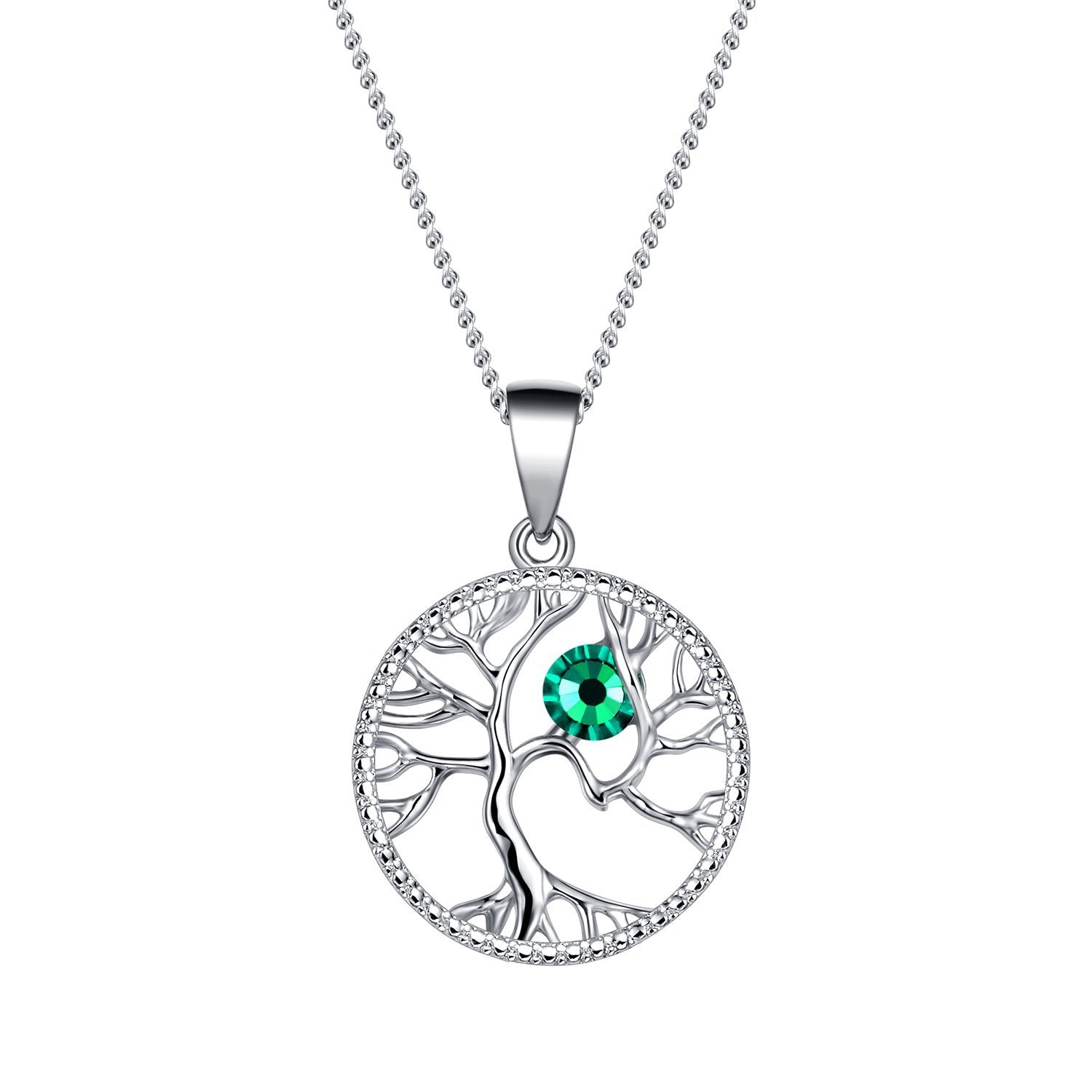 May Tree of Life Birthstone Necklace