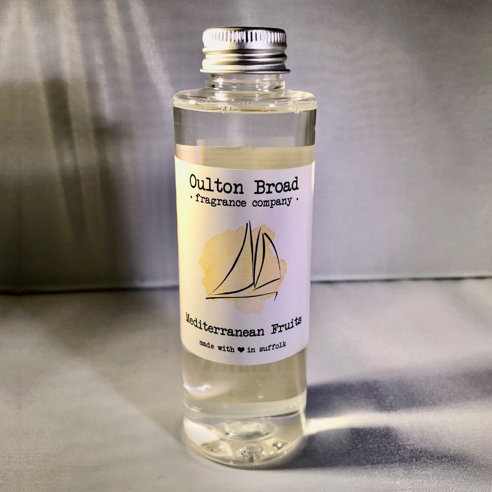 Mediterranean Fruits Reed Diffuser Refill Oil - Oulton Broad Fragrance Company from thetraditionalgiftshop.com