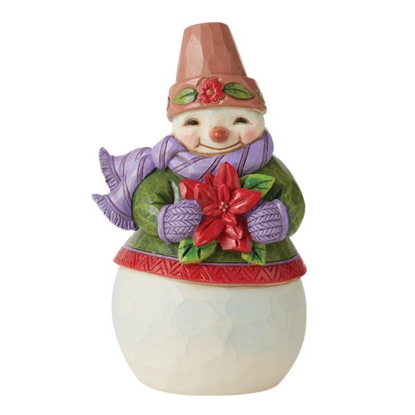 Merry Little Christmas (Pint Sized Snowman with Poinsettia) - Heartwood Creek by Jim Shore from thetraditionalgiftshop.com