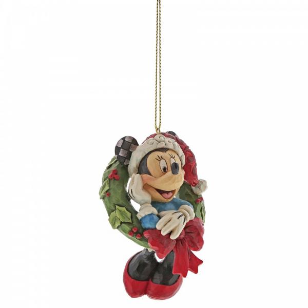 Minnie Mouse in Wreath (Hanging Ornament)