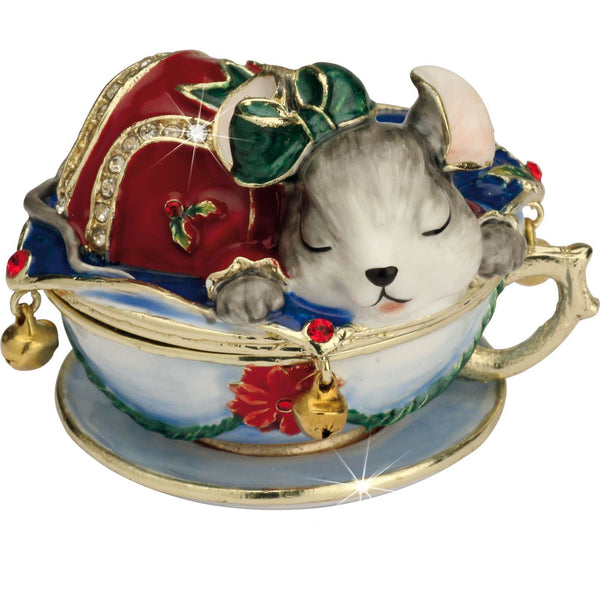 Mouse in a Teacup Trinket Box