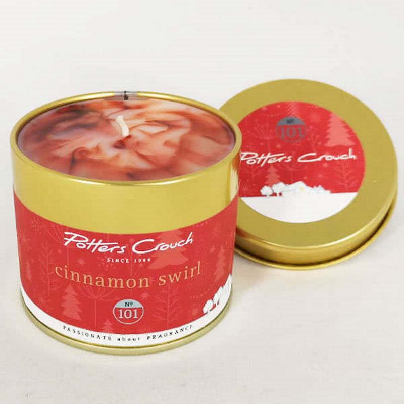 No. 101 Cinnamon Swirl Fragranced Candle in Tin - Potters Crouch from thetraditionalgiftshop.com
