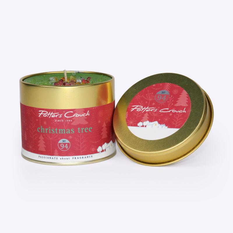No. 94 Christmas Tree Fragranced Candle in Tin - Potters Crouch from thetraditionalgiftshop.com