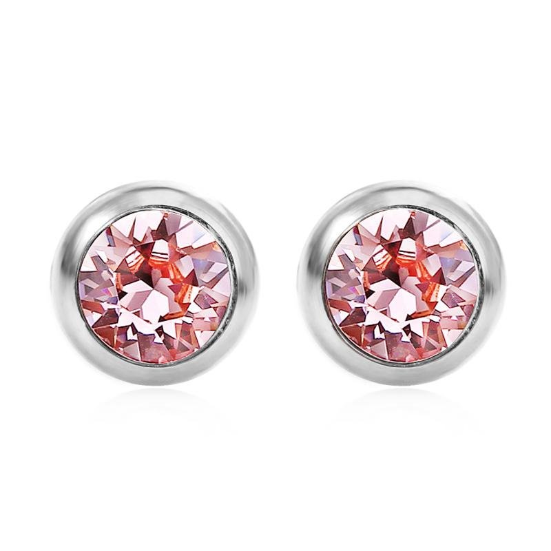 October Solitare Birthstone Earrings