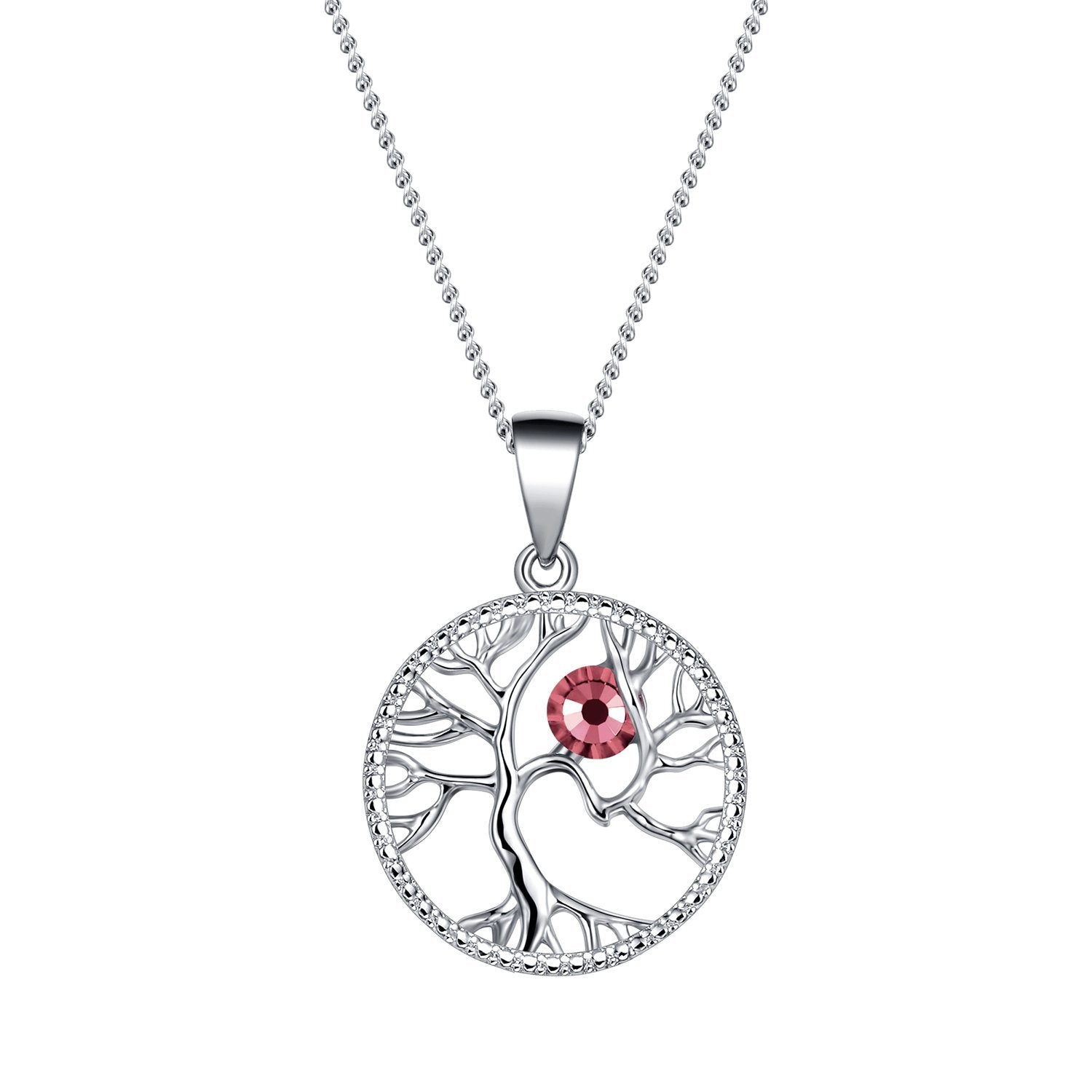 October Tree of Life Birthstone Necklace