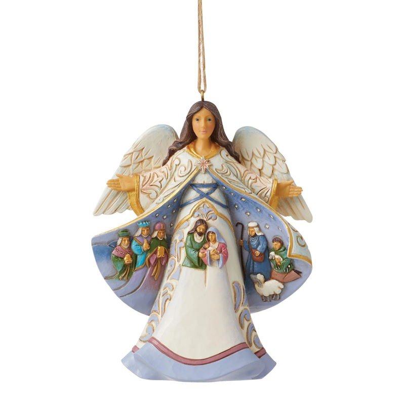 Open Coat Nativity Angel Hanging Ornament - Heartwood Creek by Jim Shore from thetraditionalgiftshop.com