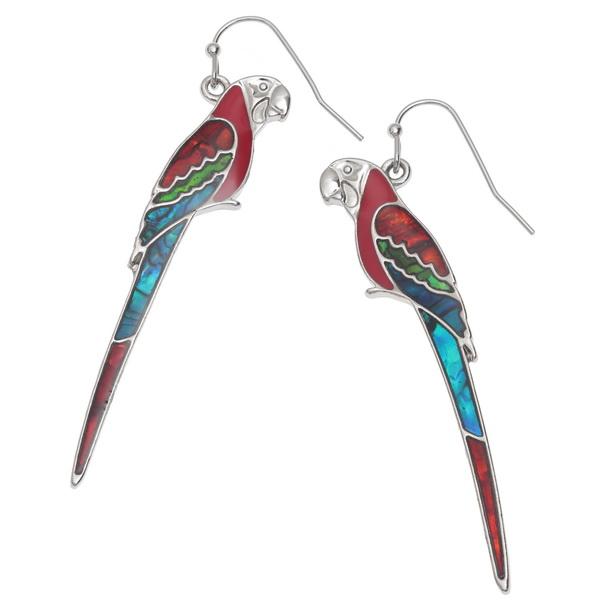 Parrot Paua Shell Hook Earrings - Tide Jewellery from thetraditionalgiftshop.com