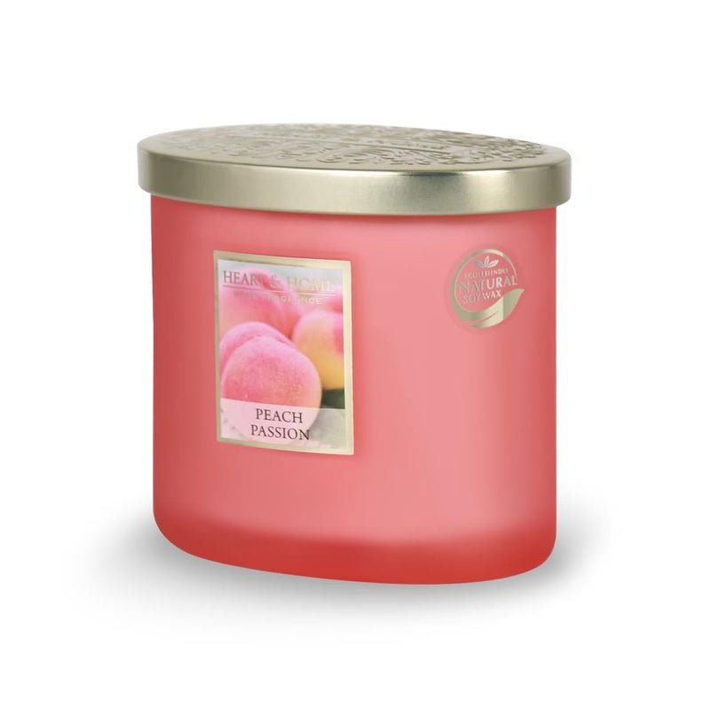 Peach Passion Ellipse 2 Wick Candle - Heart & Home from thetraditionalgiftshop.com