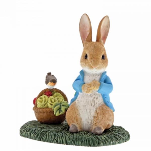 Peter Rabbit with Basket Mini Figure - Beatrix Potter from thetraditionalgiftshop.com