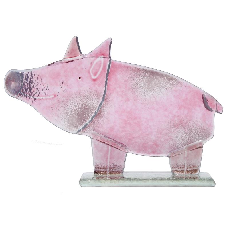 Piggy the Pig Fused Glass Ornament