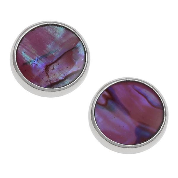 Pink Circle Paua Shell Stud Earrings - Tide Jewellery from thetraditionalgiftshop.com