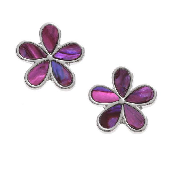 Pink Daisy Paua Shell Earrings - Tide Jewellery from thetraditionalgiftshop.com