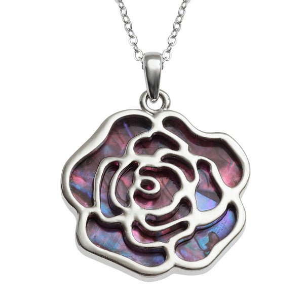 Pink Rose Paua Shell Necklace - Tide Jewellery from thetraditionalgiftshop.com