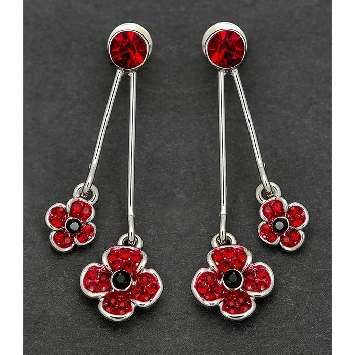 Poppy Double Drop Earrings - Equilibrium Jewellery from thetraditionalgiftshop.com