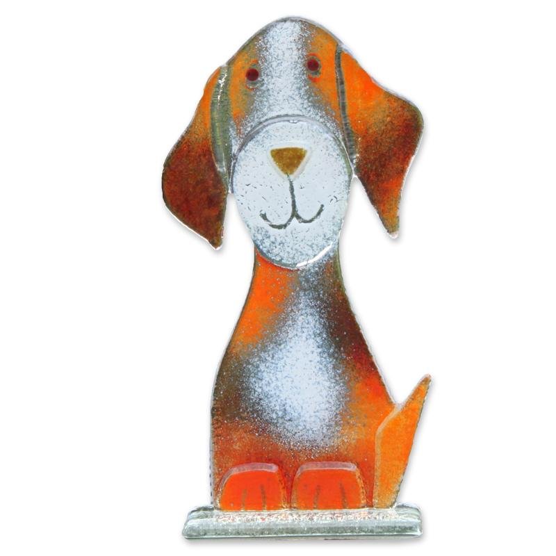 Poppy the Dog Fused Glass Ornament