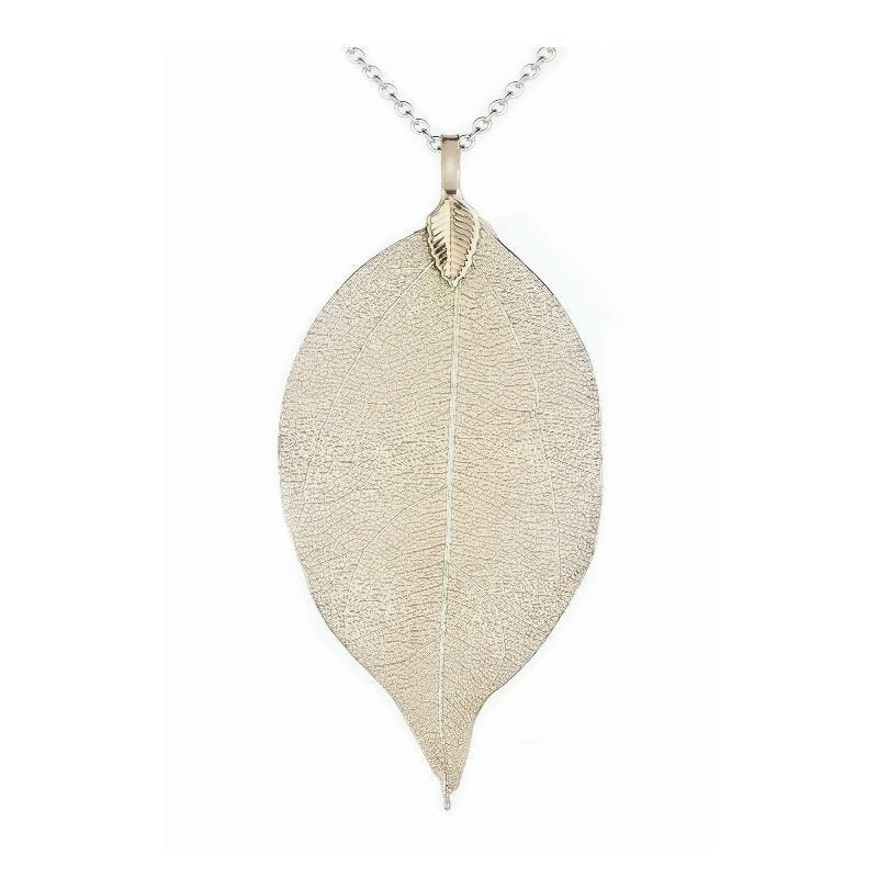 Primrose Yellow Leaf Necklace - Pure by Coppercraft from thetraditionalgiftshop.com