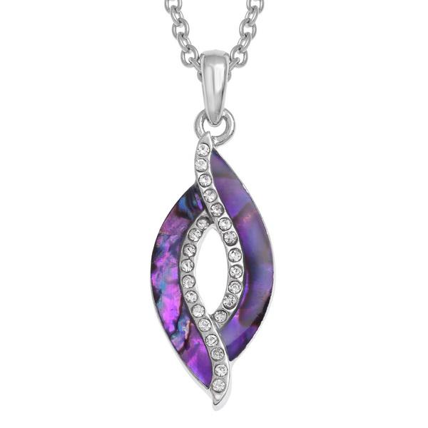 Purple Swirl Paua Shell Necklace - Tide Jewellery from thetraditionalgiftshop.com