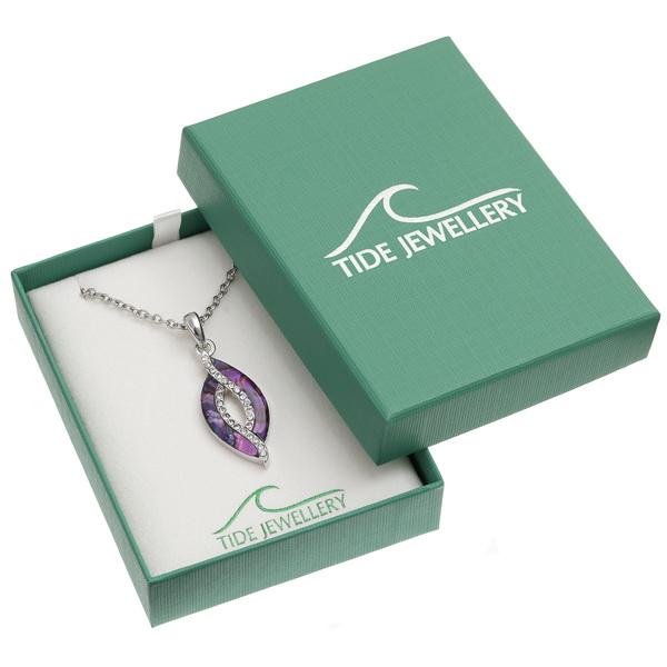 Purple Swirl Paua Shell Necklace - Tide Jewellery from thetraditionalgiftshop.com