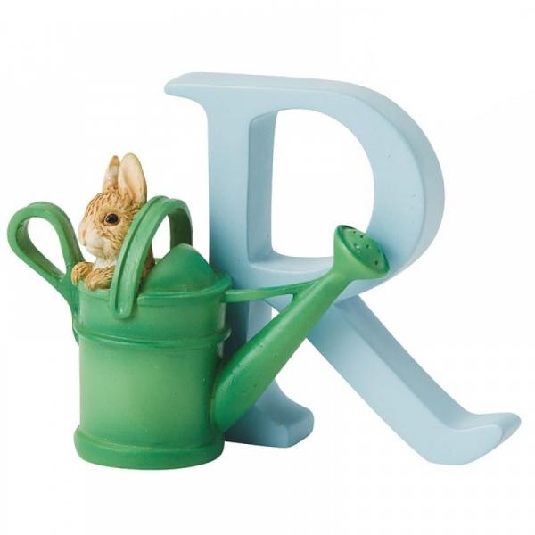 "R" Peter Rabbit in Watering Can Alphabet Letter - Beatrix Potter from thetraditionalgiftshop.com