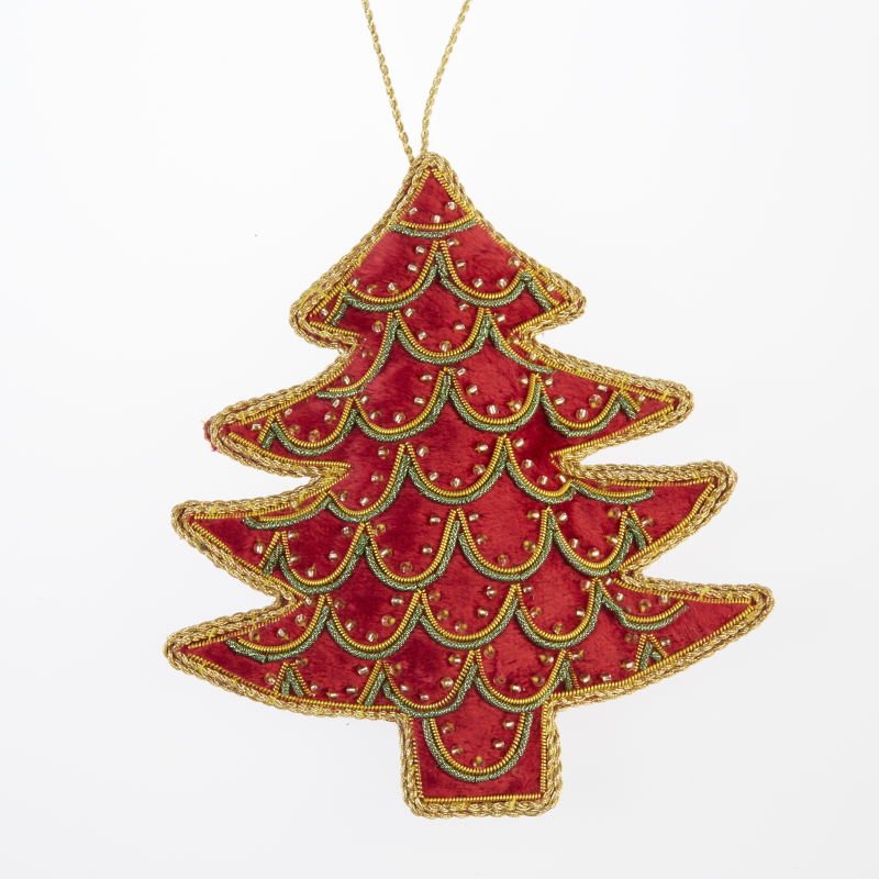 Red Cobweb Tree Zari Decoration - Zari Decorations from thetraditionalgiftshop.com