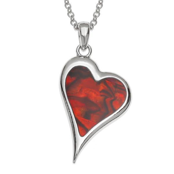 Red Heart Paua Shell Necklace