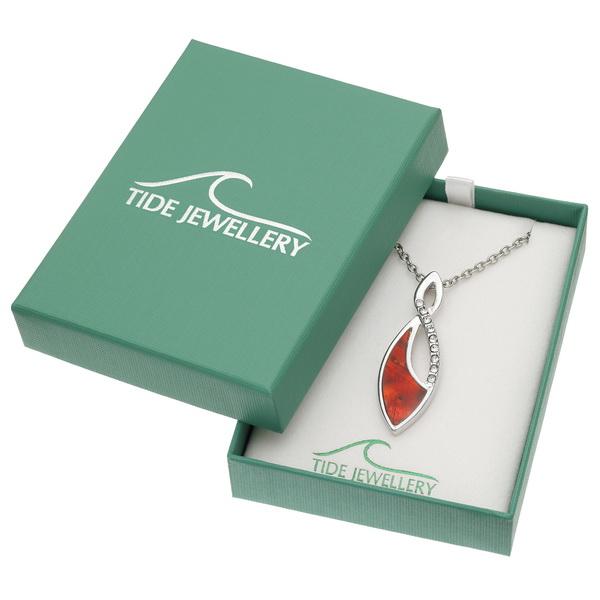Red Infinity Loop Paua Shell Necklace - Tide Jewellery from thetraditionalgiftshop.com