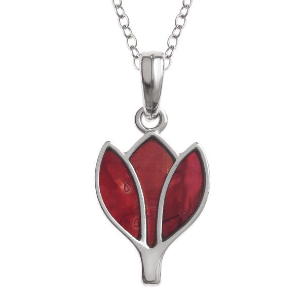 Red Tulip Paua Shell Necklace - Tide Jewellery from thetraditionalgiftshop.com