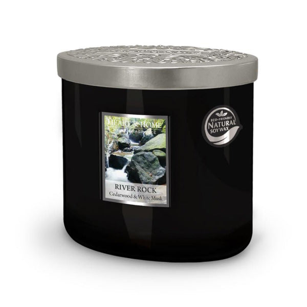 River Rock Ellipse 2 Wick Candle - Heart & Home from thetraditionalgiftshop.com