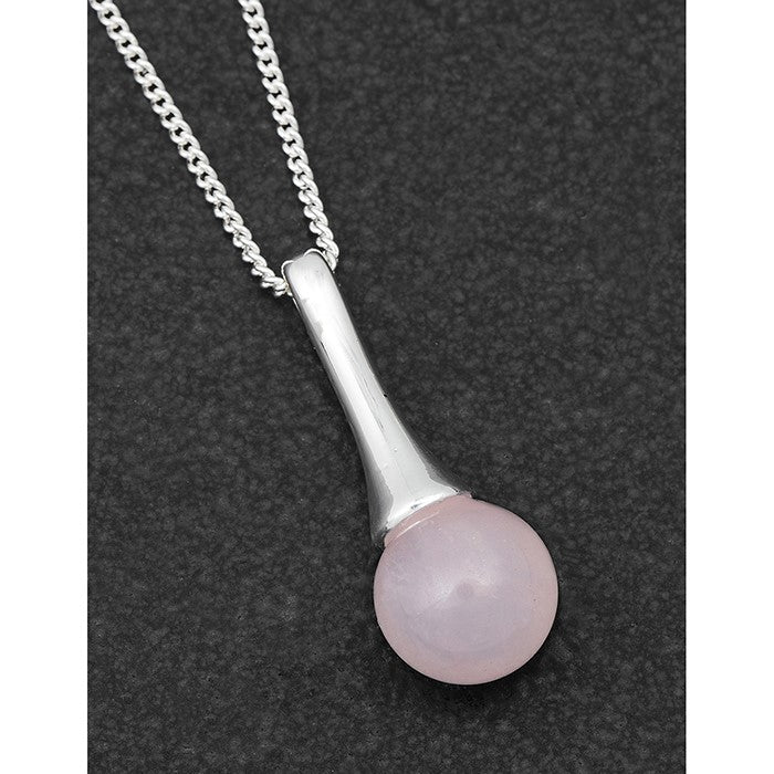 Rose Quartz Gemstone Elegant Drop Necklace - Equilibrium Jewellery from thetraditionalgiftshop.com