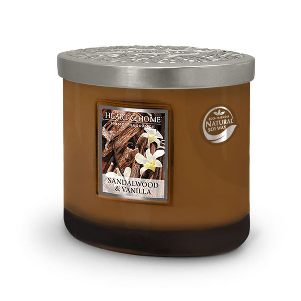Sandalwood & Vanilla Ellipse 2 Wick Candle - Heart & Home from thetraditionalgiftshop.com