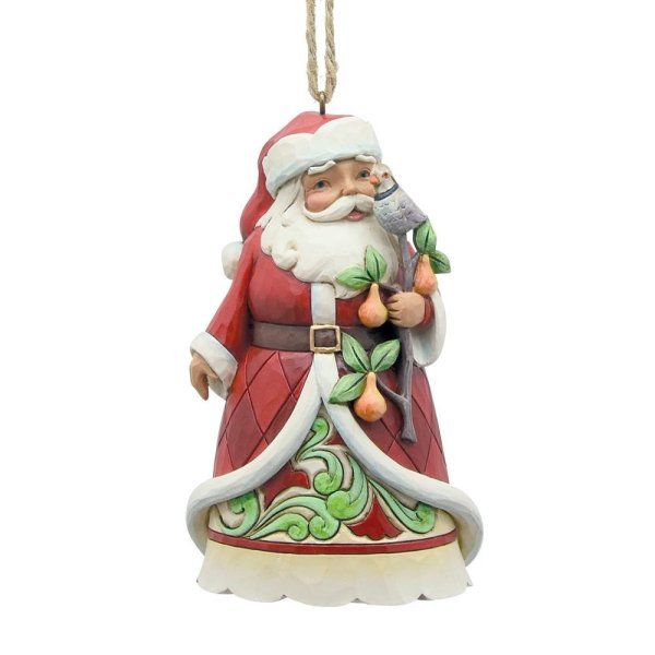Santa with Partridge Worldwide Event Hanging Ornament - Heartwood Creek by Jim Shore from thetraditionalgiftshop.com