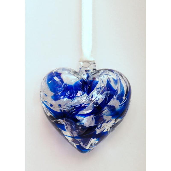 September (Sapphire) Birthstone Blown Glass Heart - Milford Blown Glass from thetraditionalgiftshop.com
