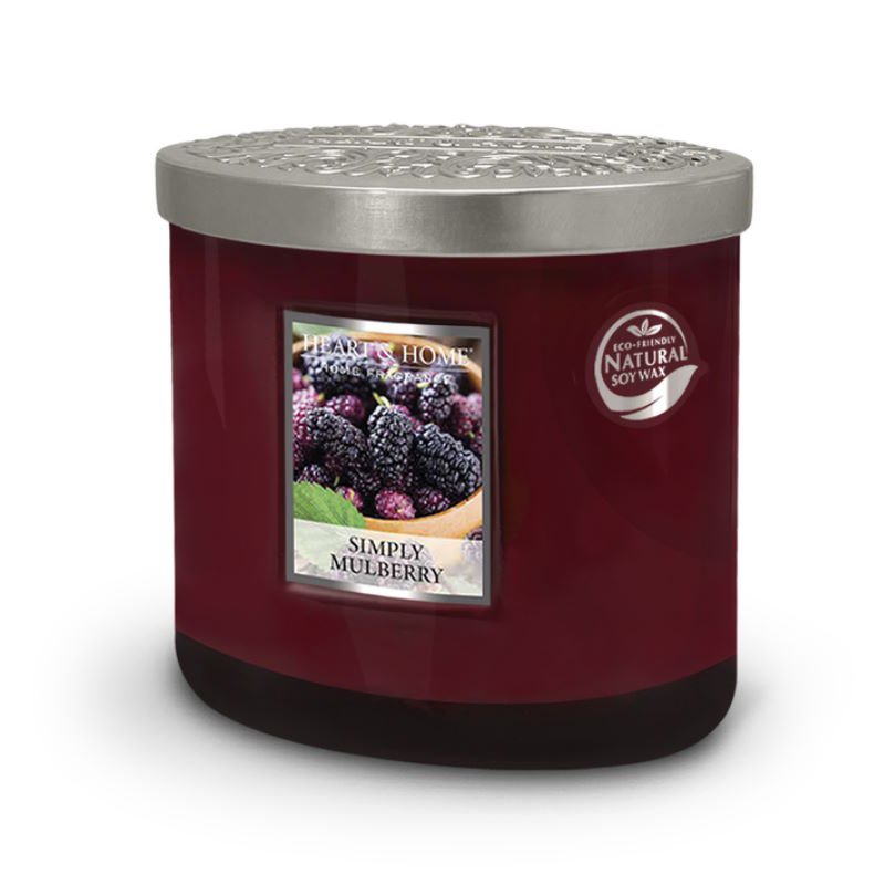 Simply Mulberry Ellipse 2 Wick Candle - Heart & Home from thetraditionalgiftshop.com