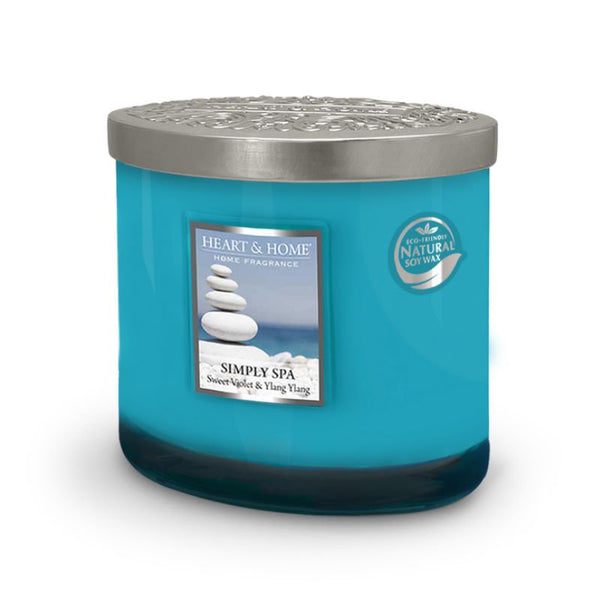 Simply Spa Ellipse 2 Wick Candle - Heart & Home from thetraditionalgiftshop.com