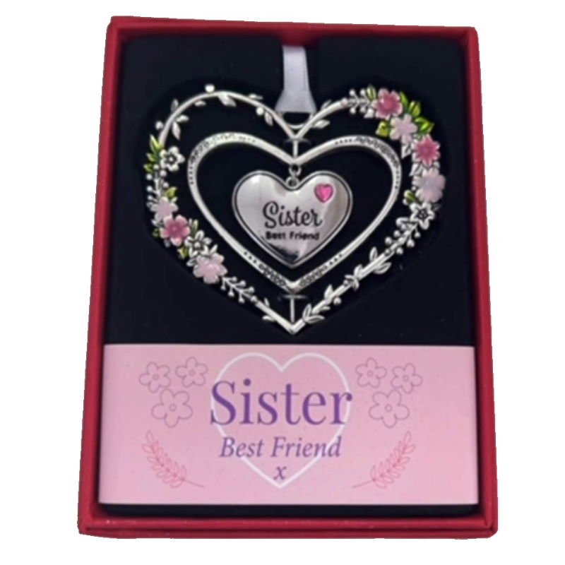 Sister Gemstone Heart Hanging Decoration - Gemstone Hearts from thetraditionalgiftshop.com