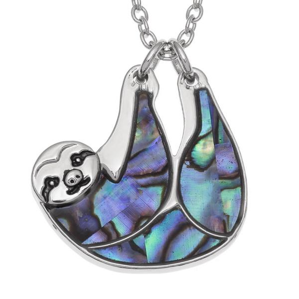 Sloth Paua Shell Necklace - Tide Jewellery from thetraditionalgiftshop.com