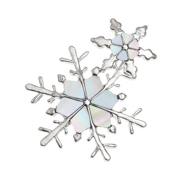 Snowflake Mother of Pearl Brooch - Tide Jewellery from thetraditionalgiftshop.com