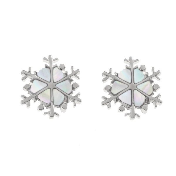 Snowflake Mother of Pearl Earrings - Tide Jewellery from thetraditionalgiftshop.com