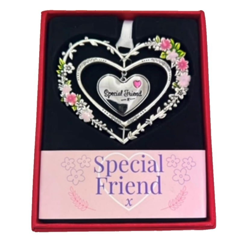 Special Friend Gemstone Heart Hanging Decoration - Gemstone Hearts from thetraditionalgiftshop.com