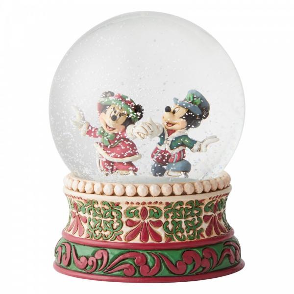 Splendid Skaters Waterball (Micky & Minnie Mouse) (Snowglobe) - Disney Traditions from thetraditionalgiftshop.com