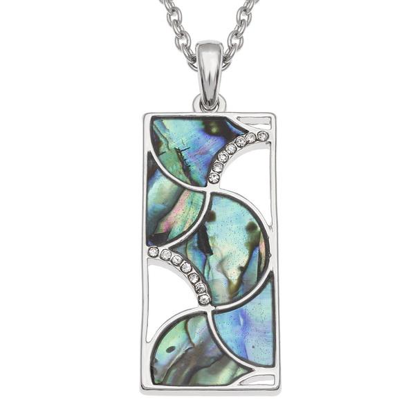 Swirl Rectangle Paua Shell Necklace - Tide Jewellery from thetraditionalgiftshop.com