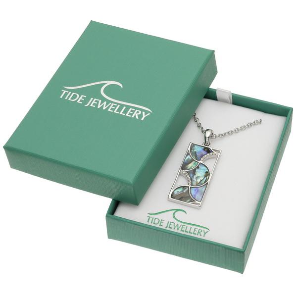 Swirl Rectangle Paua Shell Necklace - Tide Jewellery from thetraditionalgiftshop.com