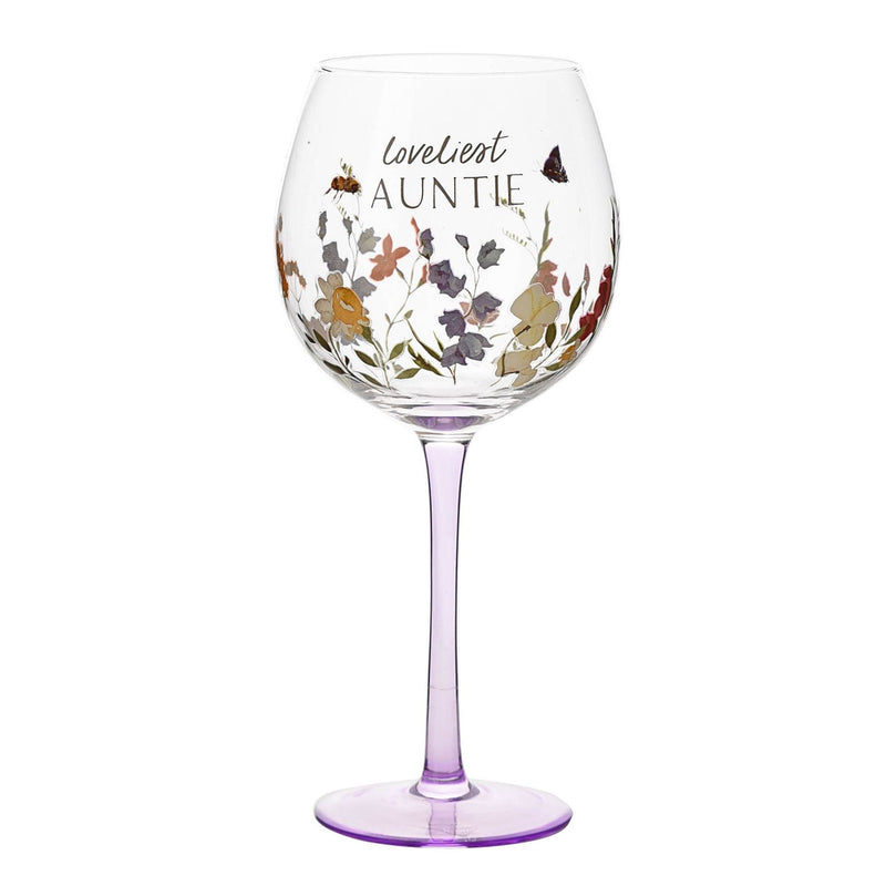 The Cottage Garden Gin Glass - Loveliest Auntie - The Cottage Garden from thetraditionalgiftshop.com