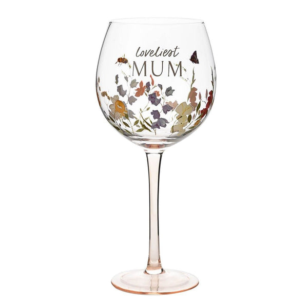 The Cottage Garden Gin Glass - Loveliest Mum - The Cottage Garden from thetraditionalgiftshop.com