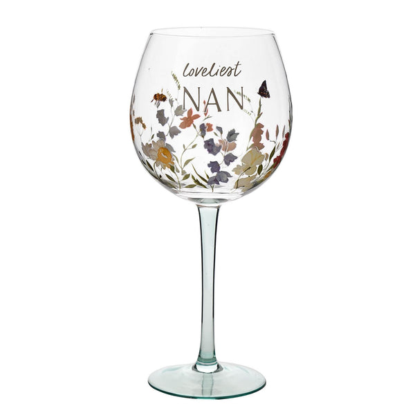 The Cottage Garden Gin Glass - Loveliest Nan - The Cottage Garden from thetraditionalgiftshop.com