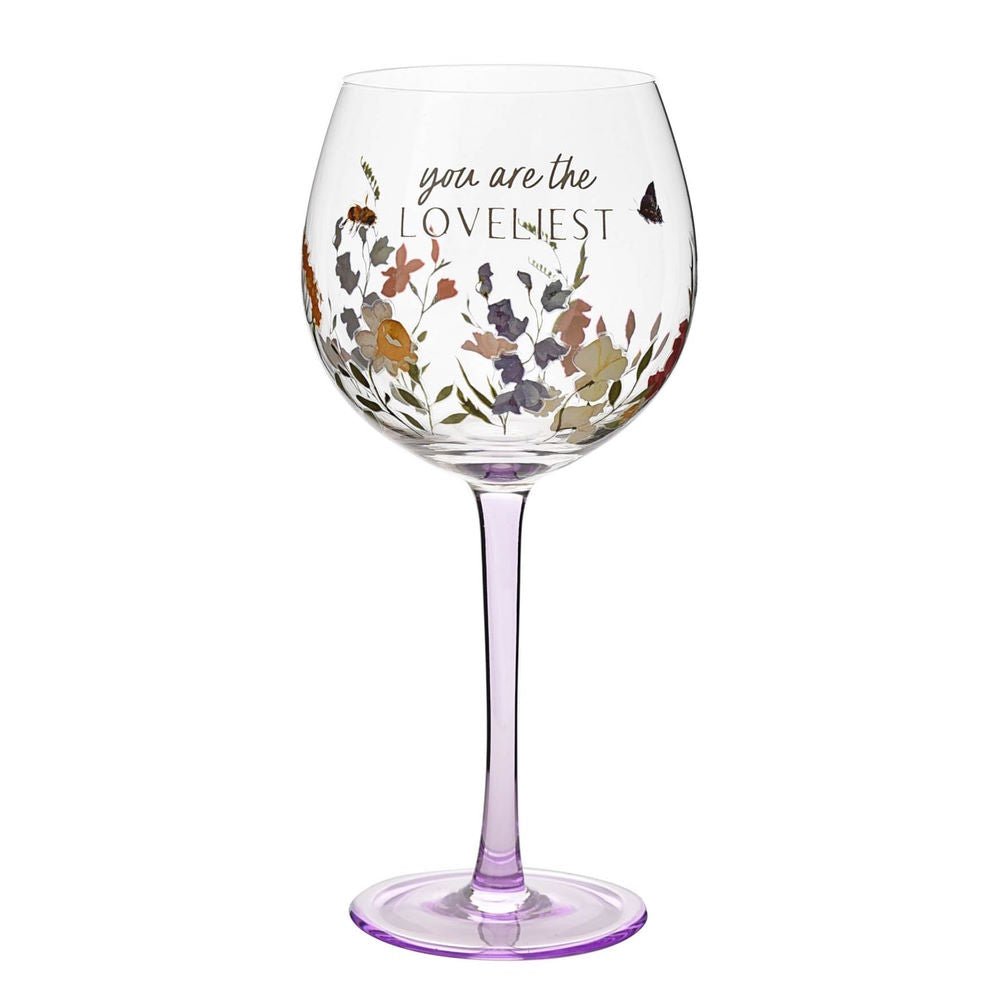 The Cottage Garden Gin Glass - You Are The Loveliest - The Cottage Garden from thetraditionalgiftshop.com